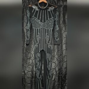 Elegant Black and Silver Women's Dress